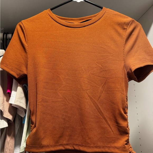 Tops - Brown Ribbed Women's Top